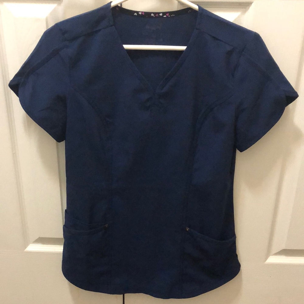 Navy blue scrub top